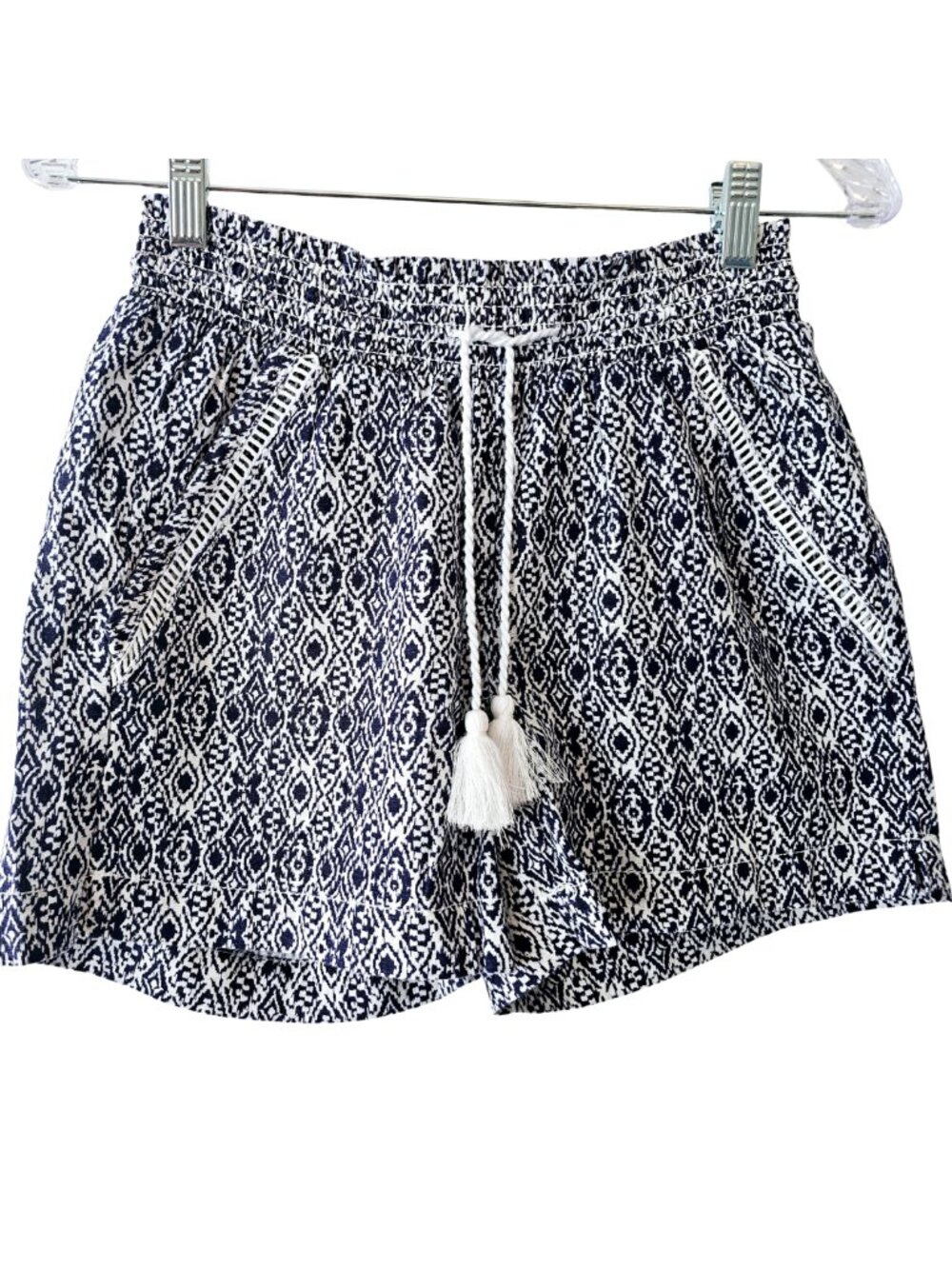✨Like New✨ Briggs Linen Blend Pull-On Shorts, Blue & White, Size XS